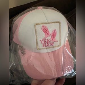 Judith March trucker hat with boots patch